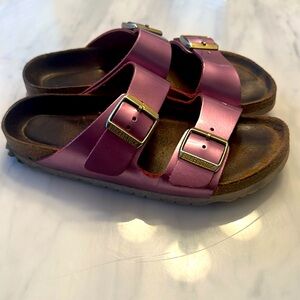 Pink metallic Birkenstocks